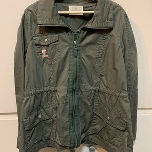 Floral embroidered utility jacket